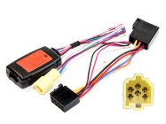 Nissan/Renault/Dacia/Opel kormánytávkapcsoló interface ISO/sárga Mini ISO, OEM készülék kijelzővel 42k-1250-000