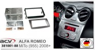 Alfa MiTo (Typ 955) 2008.08-tól dupla DIN autórádió beszerelő keret 381001-88