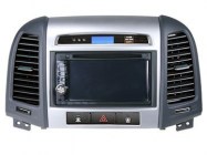 Hyundai Santa Fe 2008-2010  autórádió beépítő keret dupla DIN 572353-TT beépítve